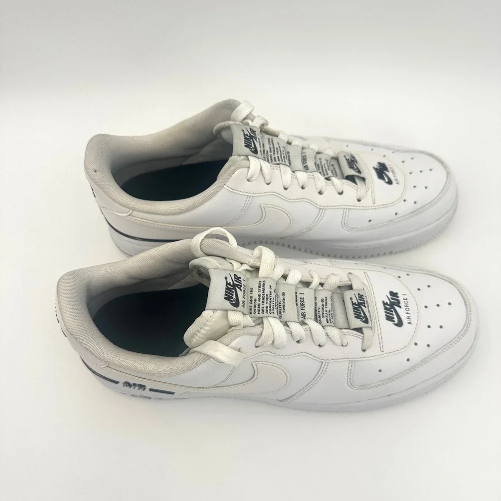 Nike Air Force 1 07 LV8 Mens 8.5 White Black Double Air CJ1379-100 Sneakers